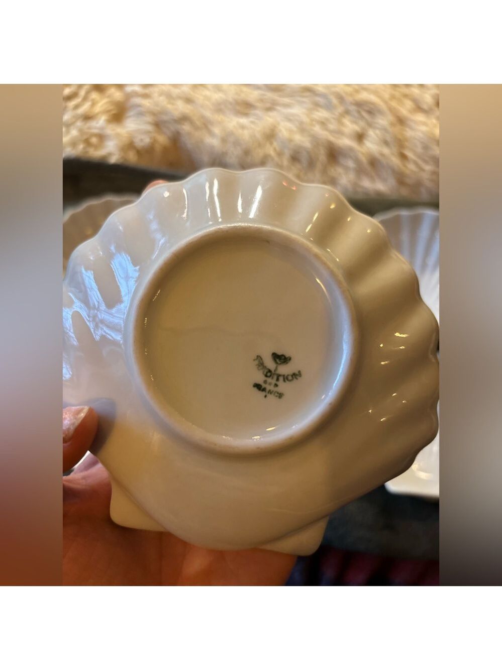 CERAMIC Clam Shell Bowl Set of 3 Fancy Ocean Inspired Beach Dinner Party Seafood - Picture 8 of 12